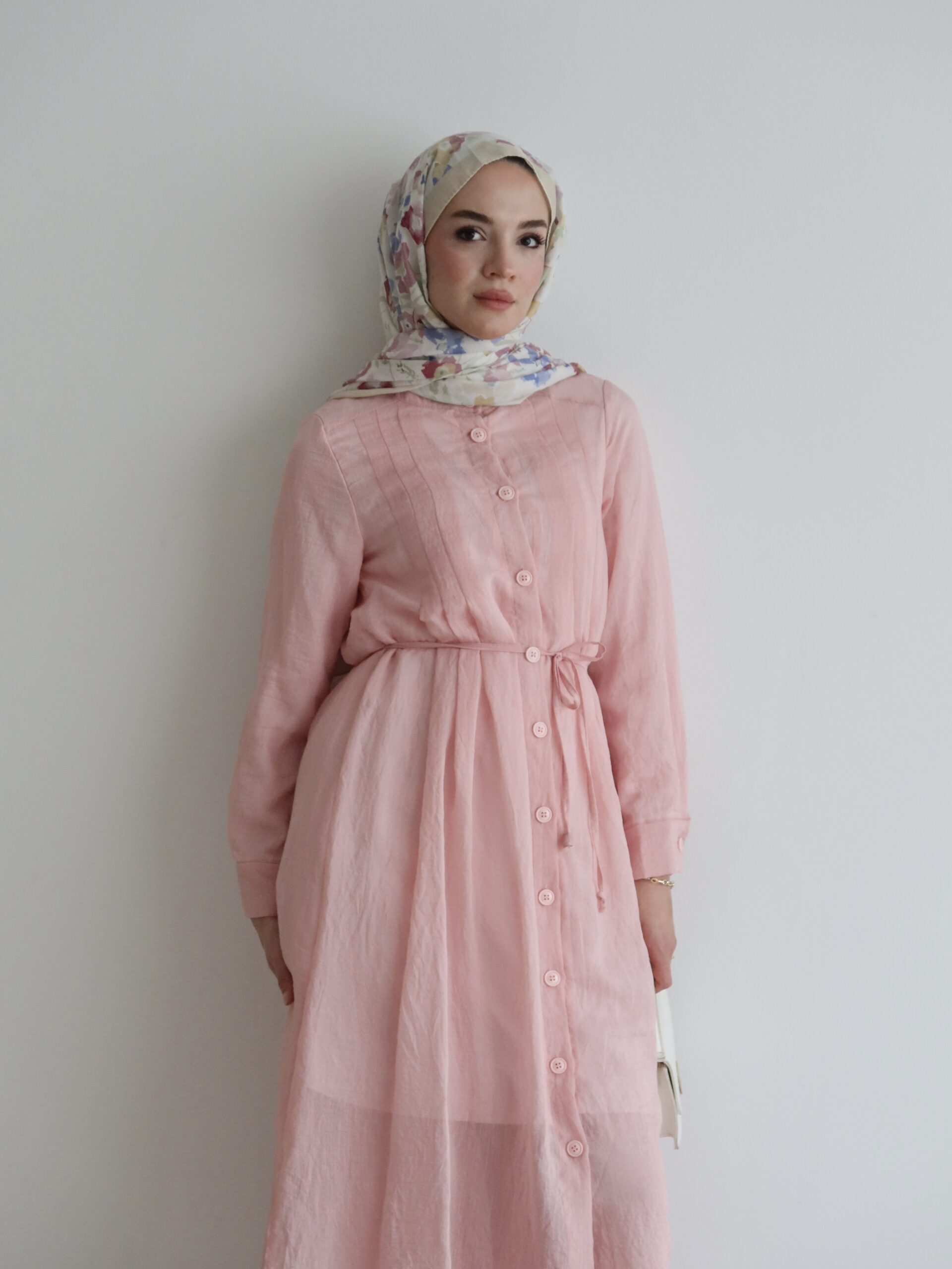Pili Detaylı ve Kuşaklı Hardal Tunik Pantolon Takım - Görsel 17